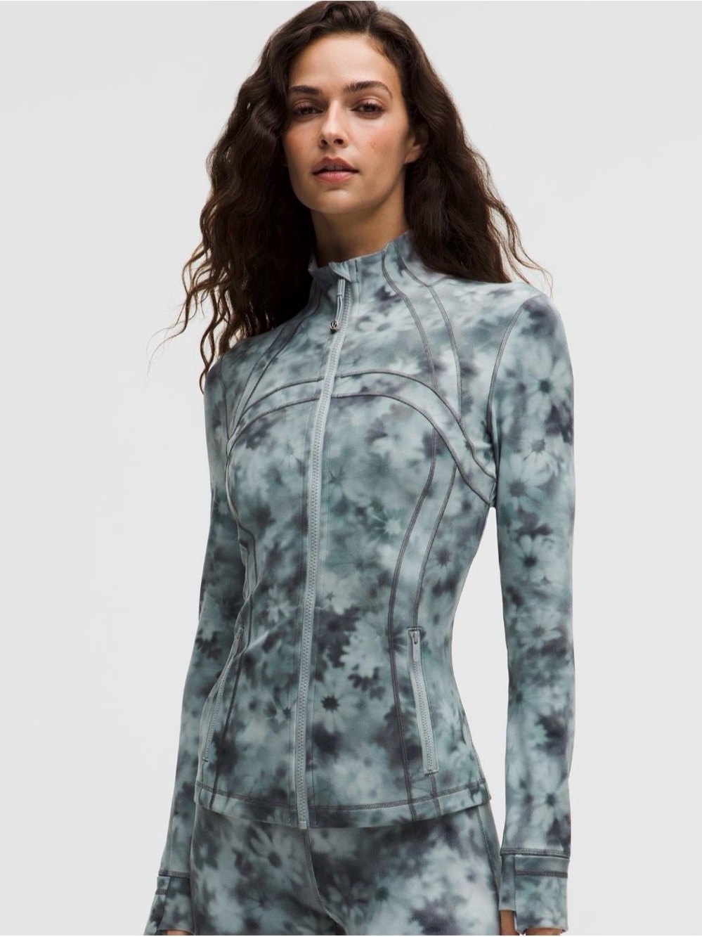 lululemon athletica gray and white Tie-Dye Full-Zip Jacket